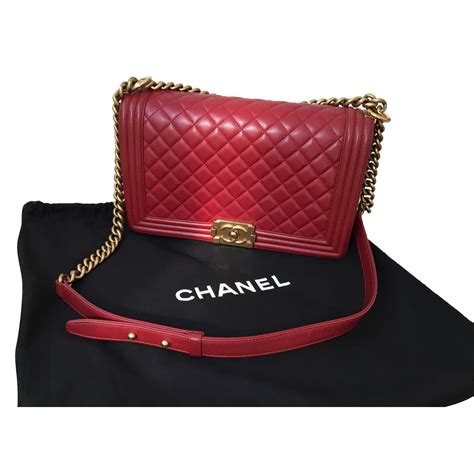 chanel boy bag red or black|Chanel boy bag for sale.